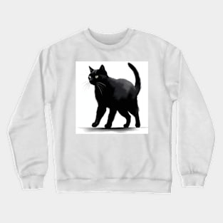 Black Cat On The Prowl Crewneck Sweatshirt